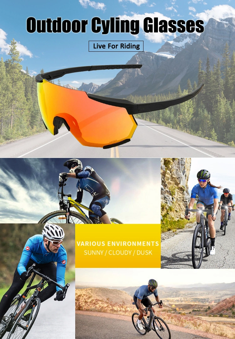 Lentes De Sol Deportivos Colorful Plastic Tr90 Frame Oversize Lens Lunette De Soleil Photochromic Sports Sunglasses