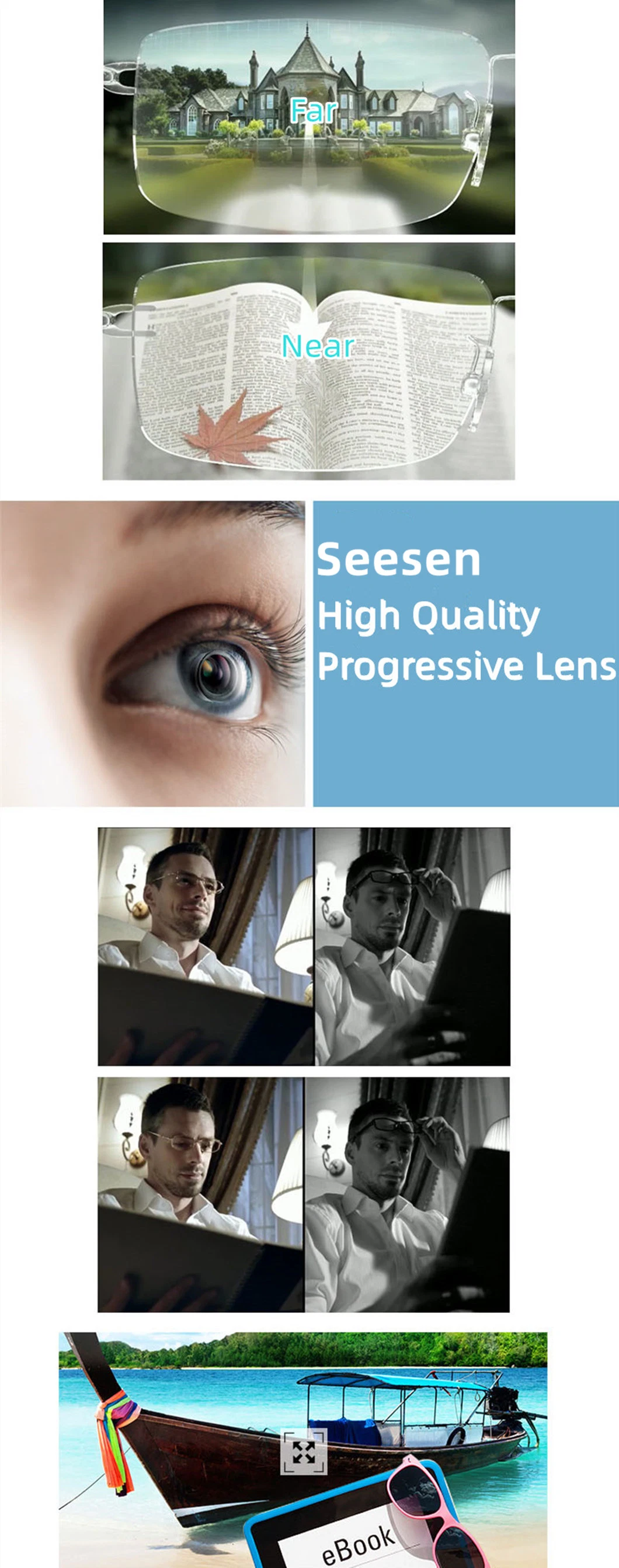 Eyeglass Lenses Manufacturers 1.56 Blue Cut UV420 Spin Photochromic Progressive Optical Lens