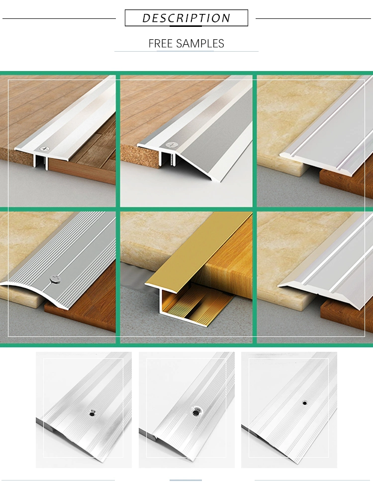 Silver Cover Edging Aluminum Z Bar Trim No Strip Carpet Tile Transition