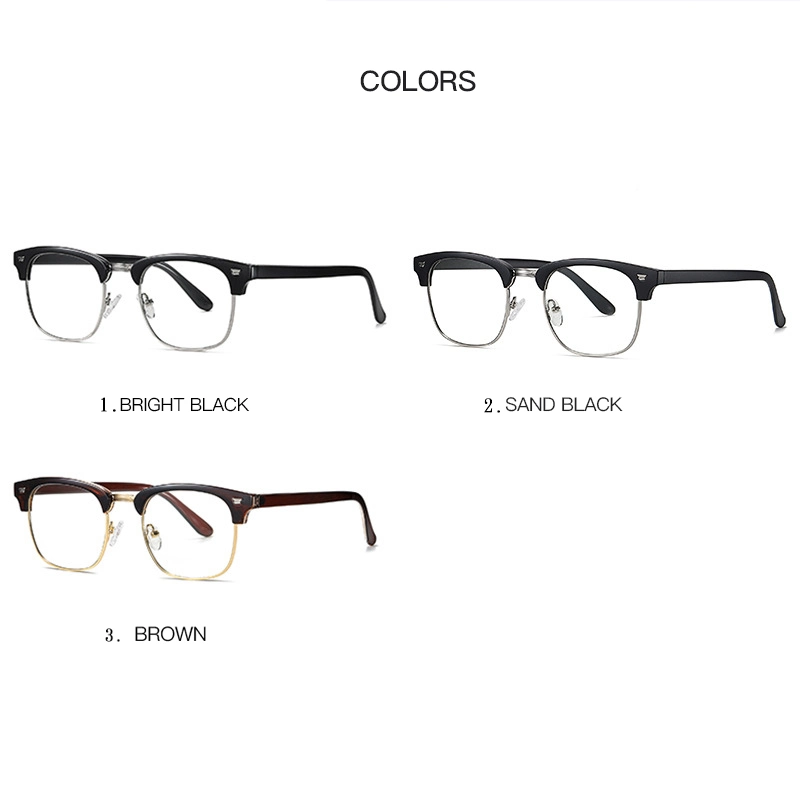 2023 Best Sale Hot Popular Color Change Frame Sunglasses Half Square Frame Changeable CE Lenses UV400 Anti Blue Light Blocking Glasses