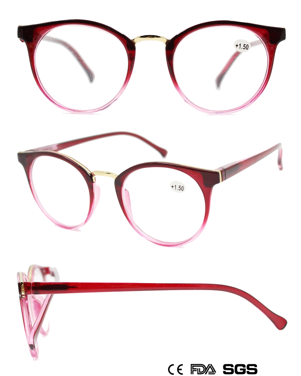 Round Framed Reading Glasses for Both Men and Women with Gradient Colour (WRP8100176)