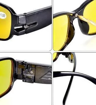 LED Light Reading Glasses Night Vision Care Presbyopic Eyeglasses Clear