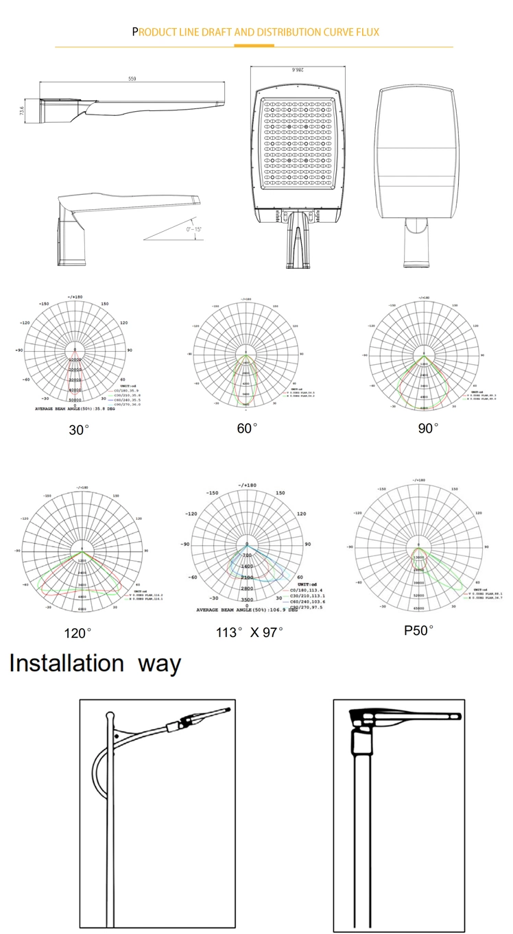 2021 Waterproof Super Bright Energy Saving LED Street Road Lamp