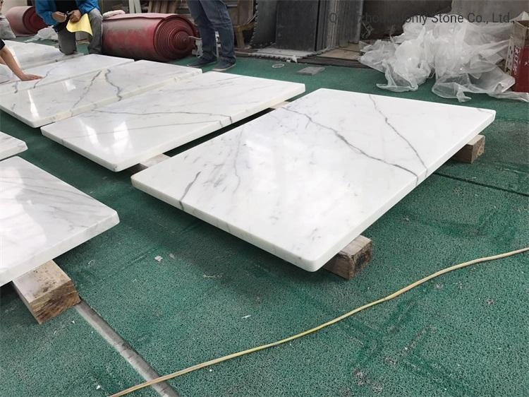 Wholesale /Customized Round /Sqaure Design Natural Staturio White Marble Table Top