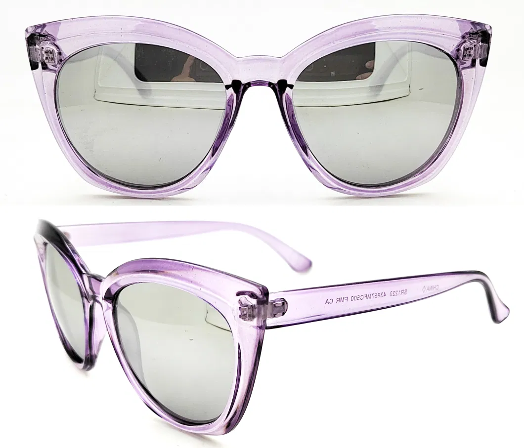 2024 Women Mirror Lens Purple PC Sunglasses