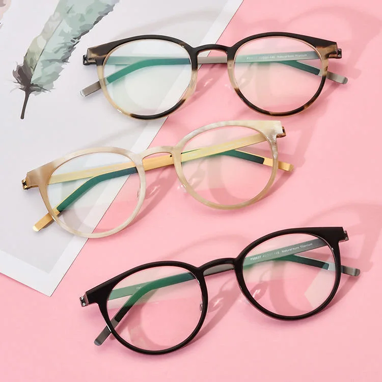 Newest Small Round Frame Fashion Handmade Acetate Eyewear Men Women Anti Blue Light Glasses Optical Frame