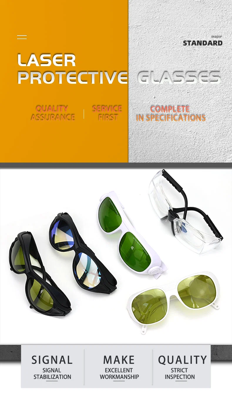 1064nm Double-Layer High Quality Protective Glasses, Laser Marking Machine Special Safety Goggles Anti-Impact Dust Mirror Lenses Are Transparent and Colored