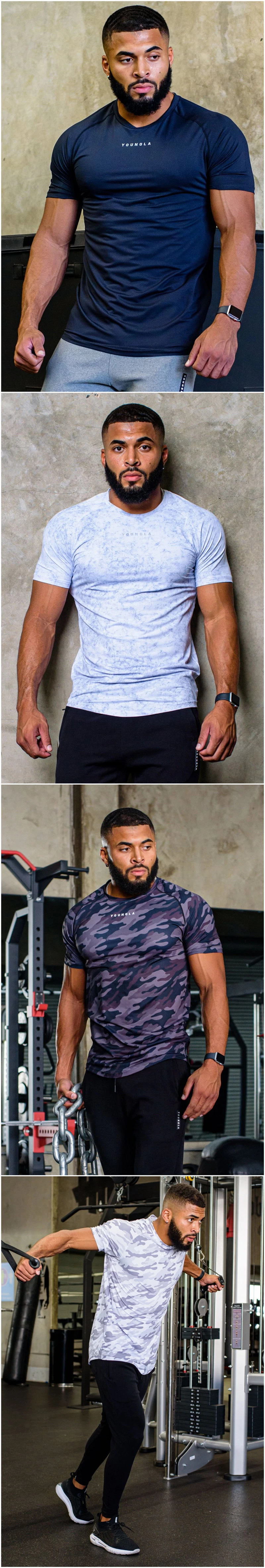 Sy-4580 Round Neck Sports Fitness T-Shirt Men&prime; S Breathable Perspiration Training Short Sleeves Gym Wear Top
