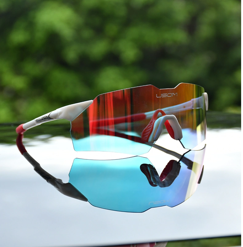 Wholesale Frameless Photochromic Lens Baseball Glasses Anti UV Sport Cycling Sunglasses