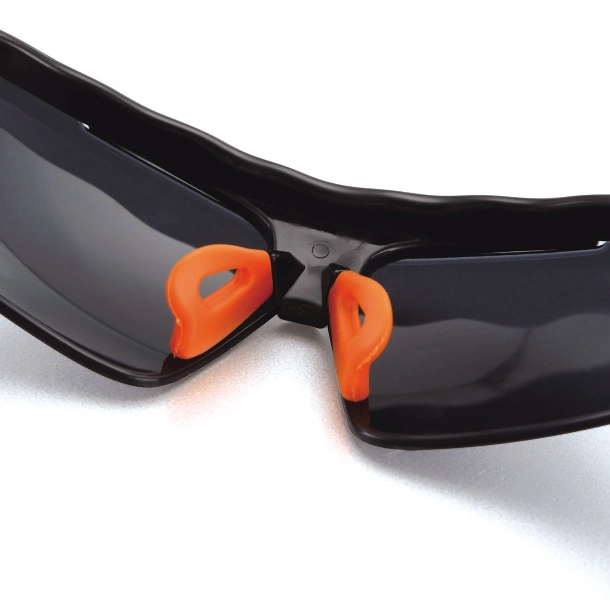 PC Lens PC Frame Anti-UV Safety Glasses with Rubber on Arm