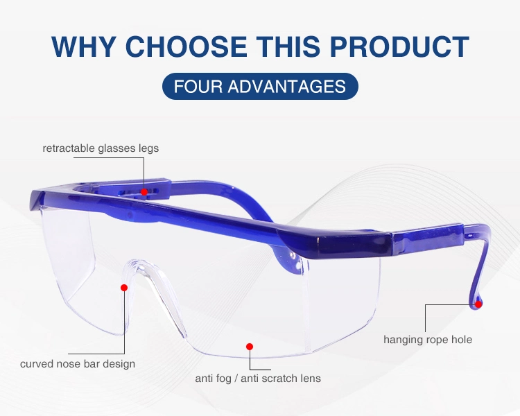 Anti-Fog Clear Lens Blue Black Frame Removable Foam Gasket Strap Industrial Welding Safety Google Glasses