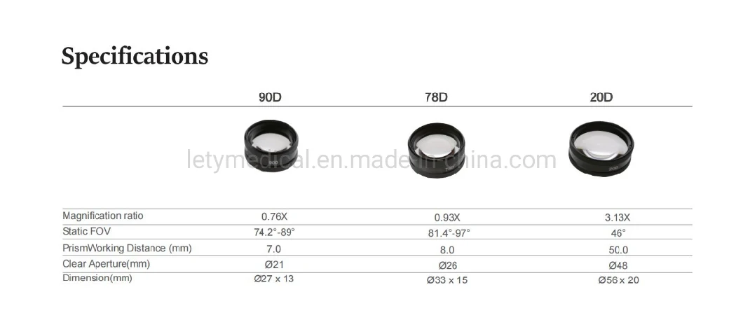 Ophthalmic Lenses Retina Lens Retina Volk Lens Aspherical Lens 20d 78d 90d