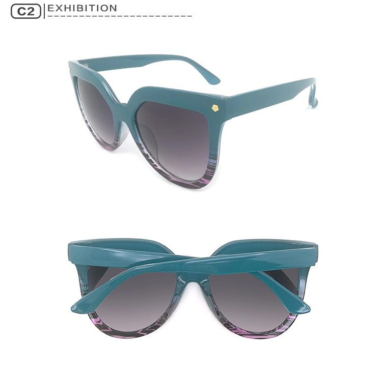 Blue Rectangular Sunglasses Rimless Men Metal Fashion Square Sun Glasses for Women Gradient Lens Frameless 2022 UV400