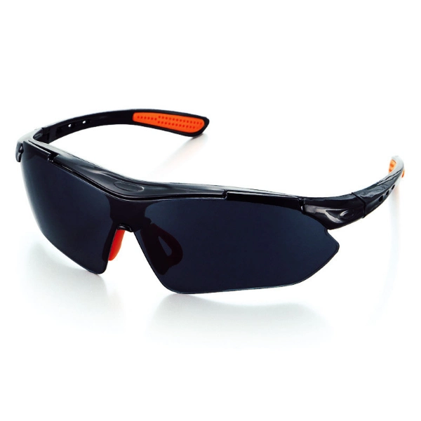 PC Lens PC Frame Anti-UV Safety Glasses with Rubber on Arm