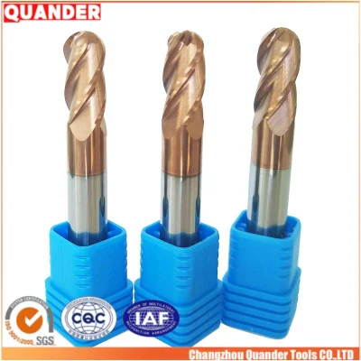 Center 4 Flute Tingsten Carbide Ball Nose End Mill with Altisin Coating