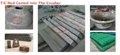 High Hardness Tungsten Carbide Titanium Rods Stone Crusher Wear Parts