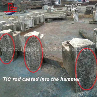 Crusher Hammer Head Wear Part of Cemented Titanium Carbide Round Rod
