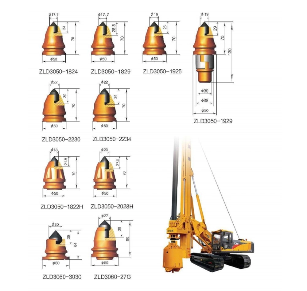 Tungsten Carbide Mining Bits Cutting Drill Picks Bullet Teeth for Mining Machine Mine Drilling Mining Machine Mine Drilling Tools Coal Cutter Pick