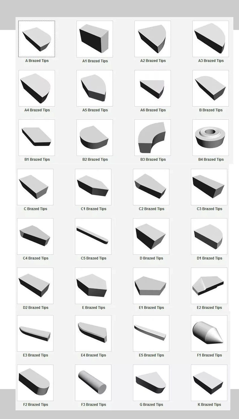 Tungsten Carbide Brazing Tips /Yg6 Cemented Tips Carbide Brazed Tip Type C