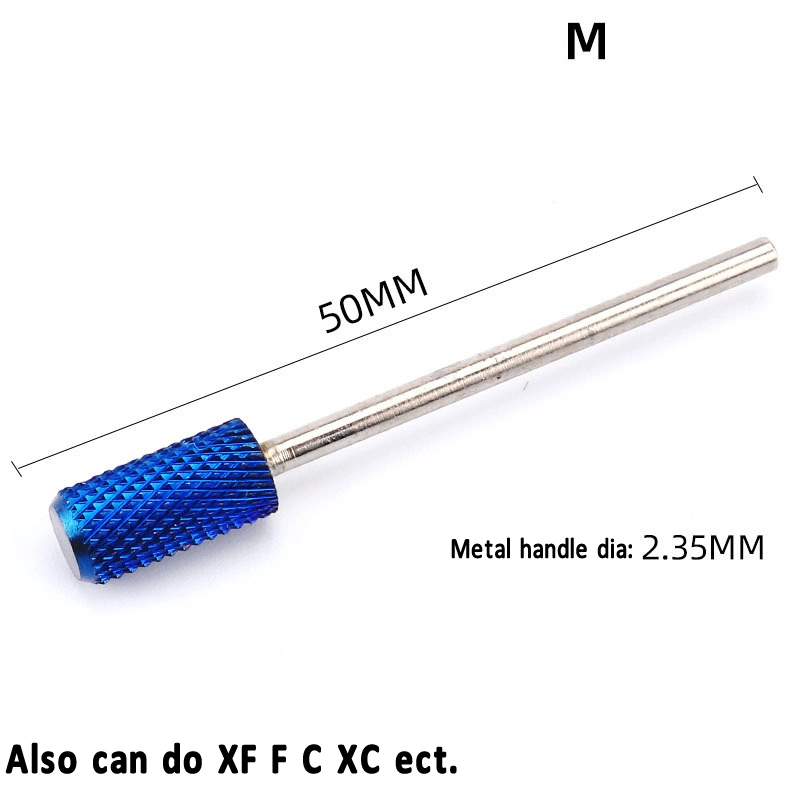 Professional Safety Blue Barrel Head Tungsten Carbide Nail Drill Bit for Electric Nail Drill Efile Machine