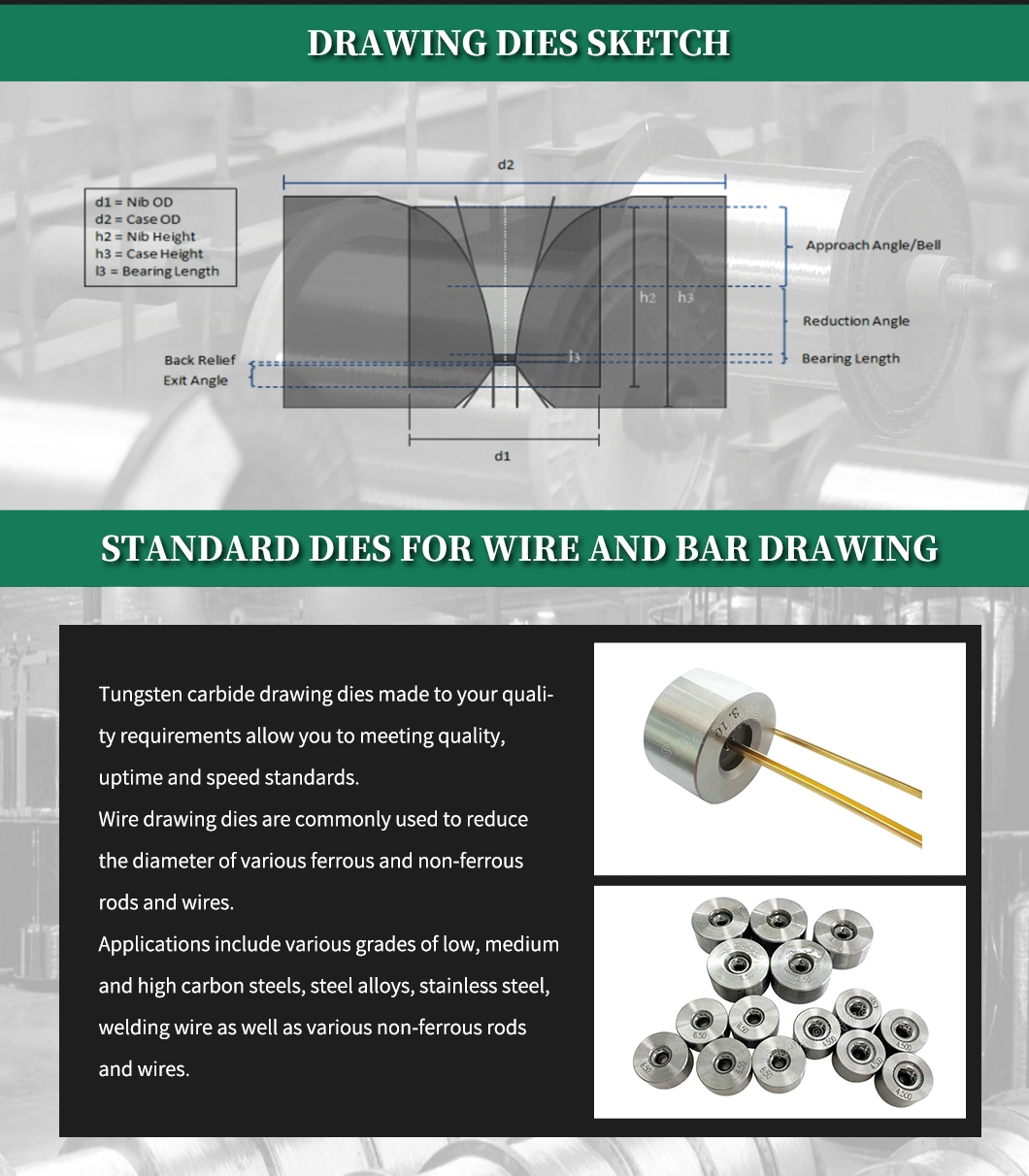 W104 Tungsten Carbide Wire Drawing Die /Carbide Drawing Die Manufacturer