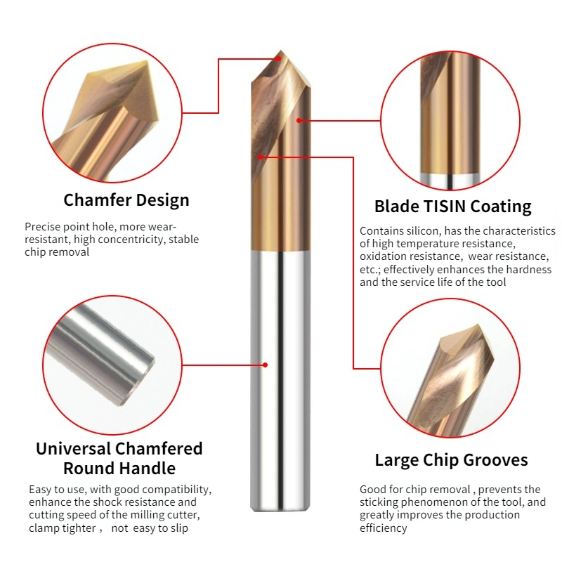 Tungsten Steel Spotting Drill for Position / Chamfering Carbide Processing