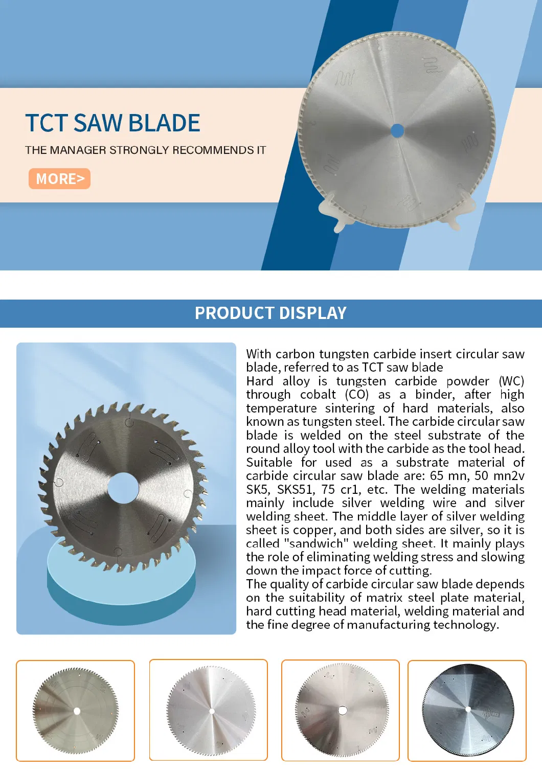 Manufacturers Selling Wood Cutting Tct Cemented Carbide Circular Saw Blades