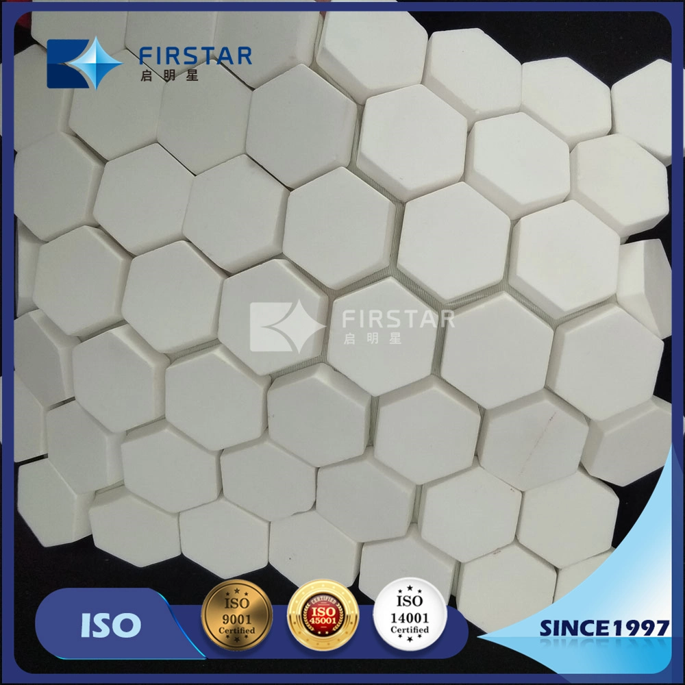 12.5*12.5 mm 95% Al2O3 Ceramic Hexagonal Lining Mats Plates for Tungsten Carbide Maker