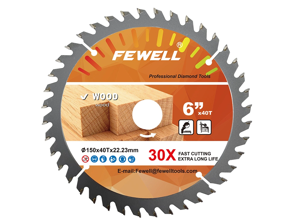 6in 150*40t*22.23mm Tungsten Carbide Tipped Cutter Disc Tct Circular Saw Blade for Wood Cutting