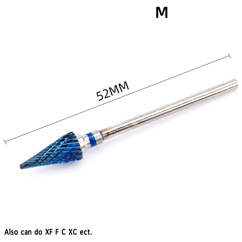 Professional Safety Blue Barrel Head Tungsten Carbide Nail Drill Bit for Electric Nail Drill Efile Machine