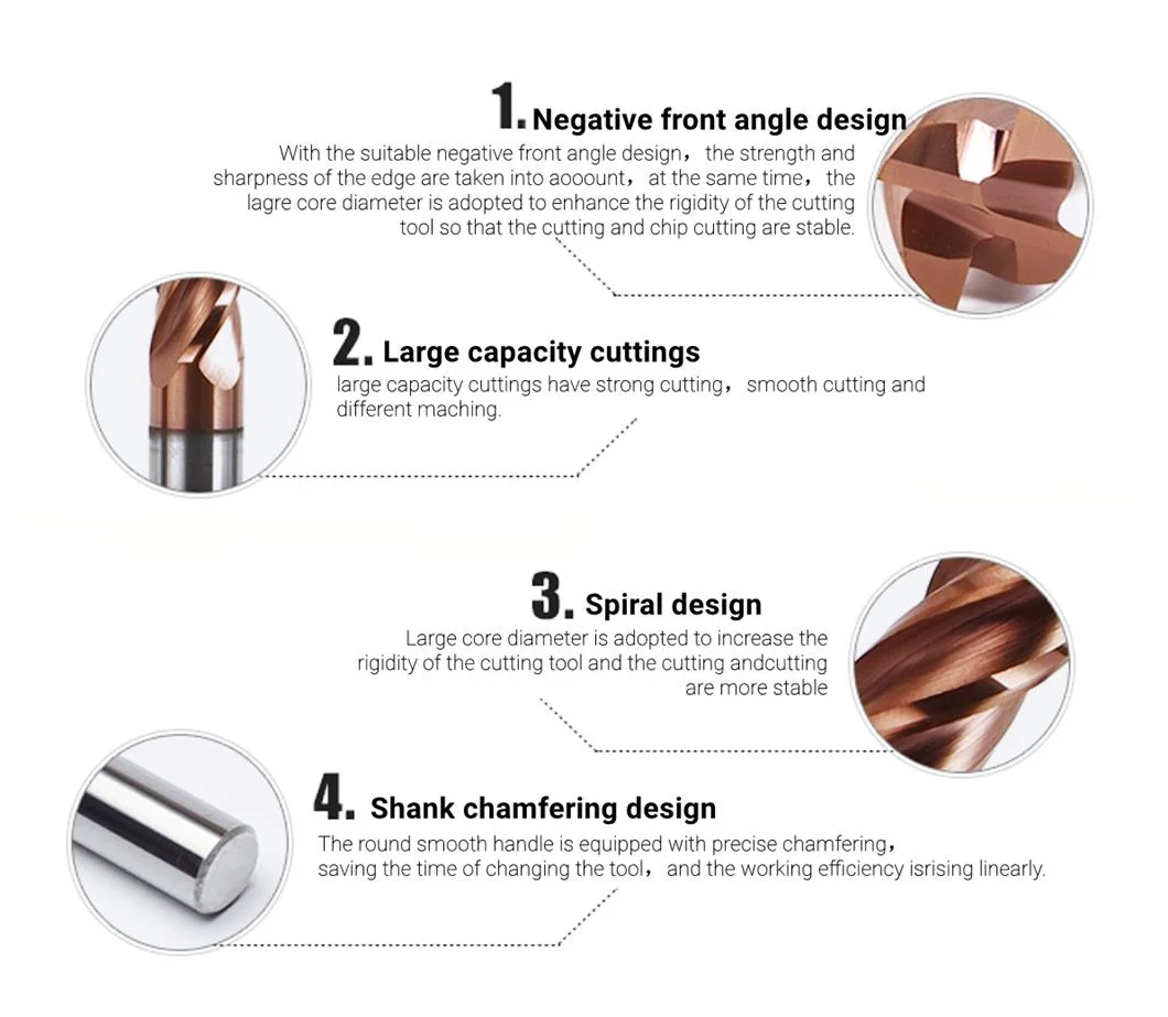 Carbide End Mill Dia. 6 for Die Mould Steel Machining on CNC Lathe Machine