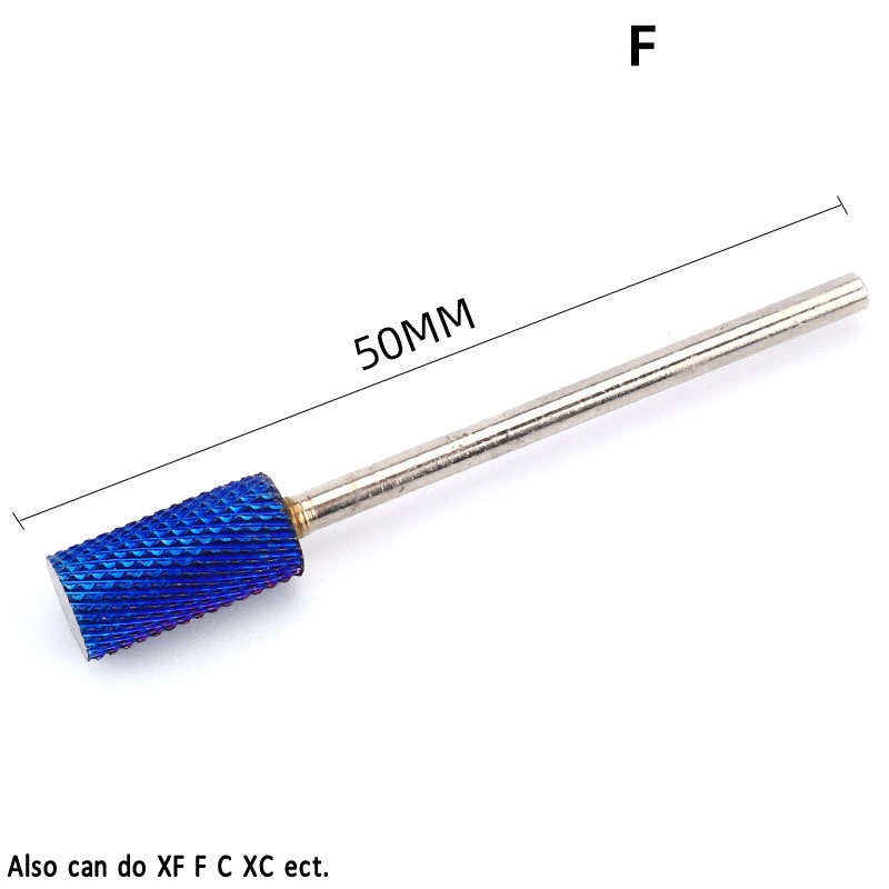 Professional Safety Blue Barrel Head Tungsten Carbide Nail Drill Bit for Electric Nail Drill Efile Machine