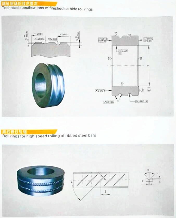 China Manufactory Cast-in Rolls Cemented Collars Tungsten Carbide Roll