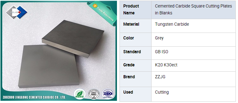 Cemented Carbide Square Cutting Plates in Blanks