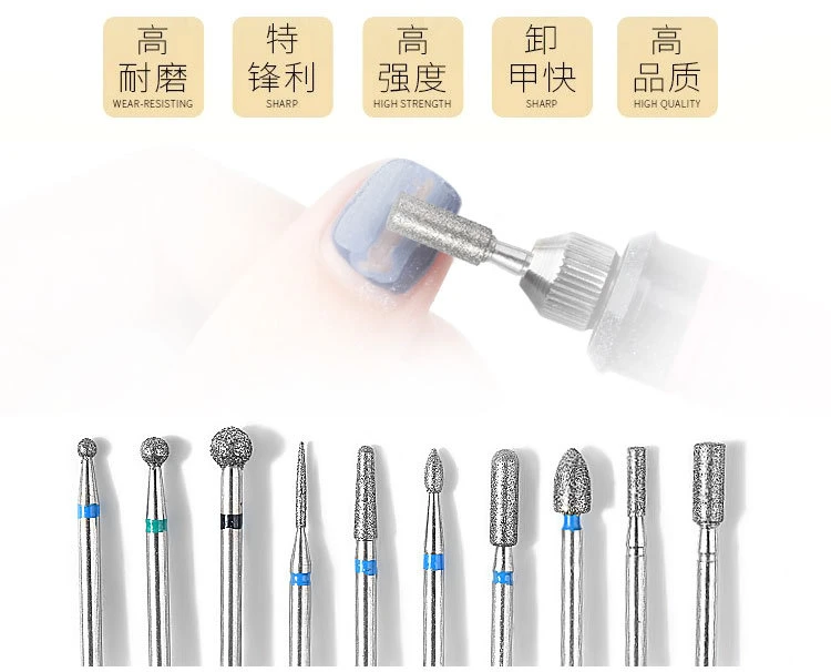 Carbide Nail Drill Bits Set Portable Electric Manicure Drill Tools Alloy Tungsten Stainless Steel 5 in 1 Nail Drill Bits