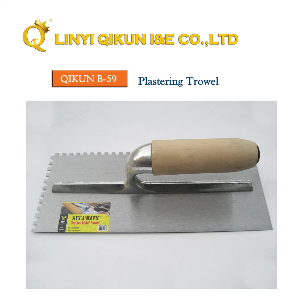 B-59 Construction Decoration Paint Hand Tools Wooden Handle Normal Polished Plastering Trowel