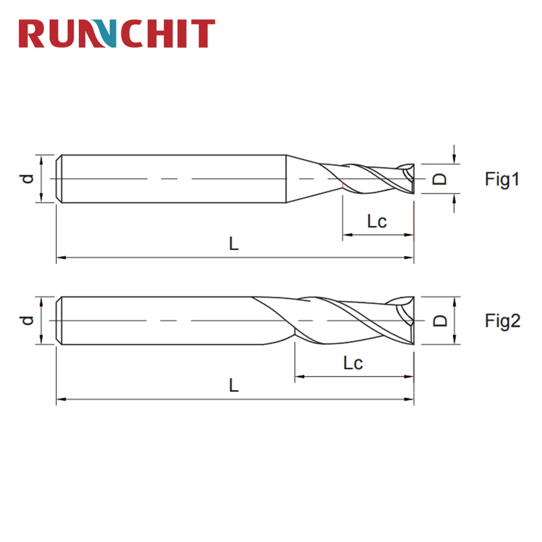 HRC65 Flat Endmill CNC Machine Tools Tungsten Carbide Square Milling Cutter Custom Solid End Mill Cutting Tools (HE1202)