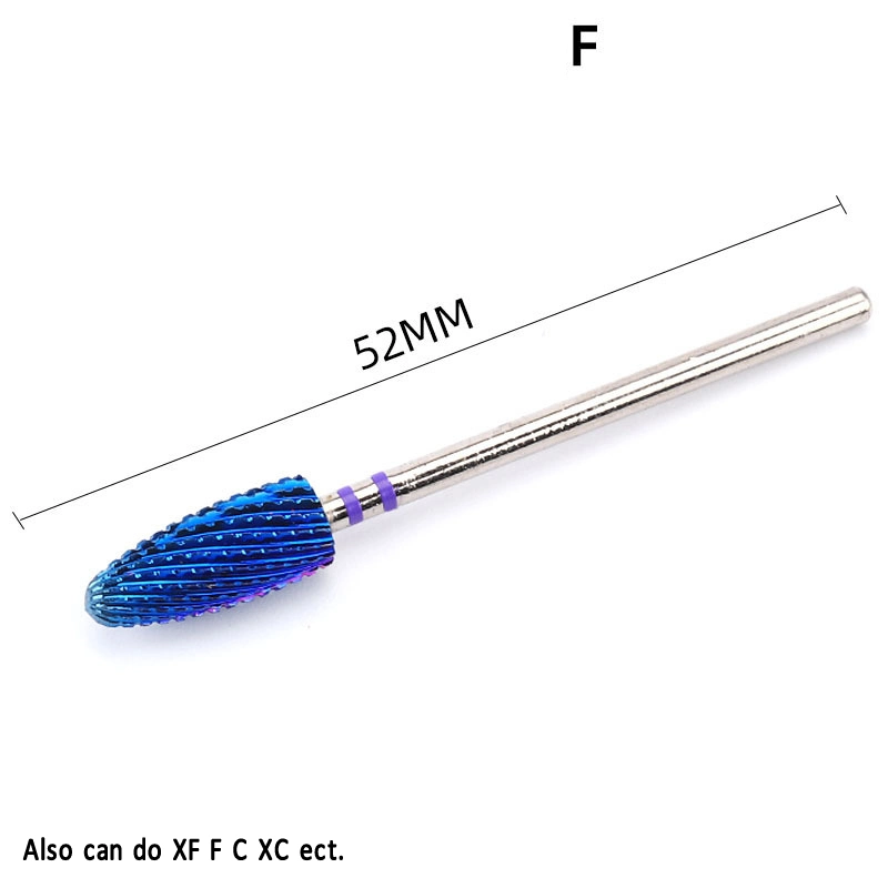 Professional Safety Blue Barrel Head Tungsten Carbide Nail Drill Bit for Electric Nail Drill Efile Machine