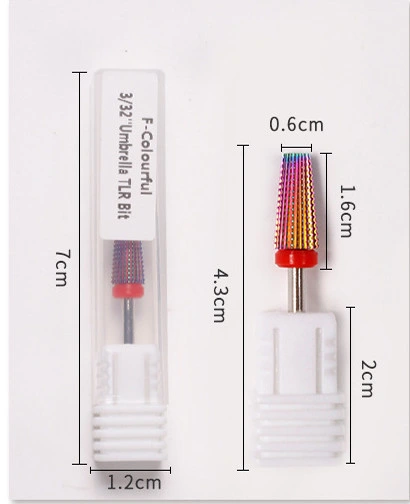 5 in 1 Tungsten Steel Nail Drill Bits Manicure Carbide Rainbow Drill Bits