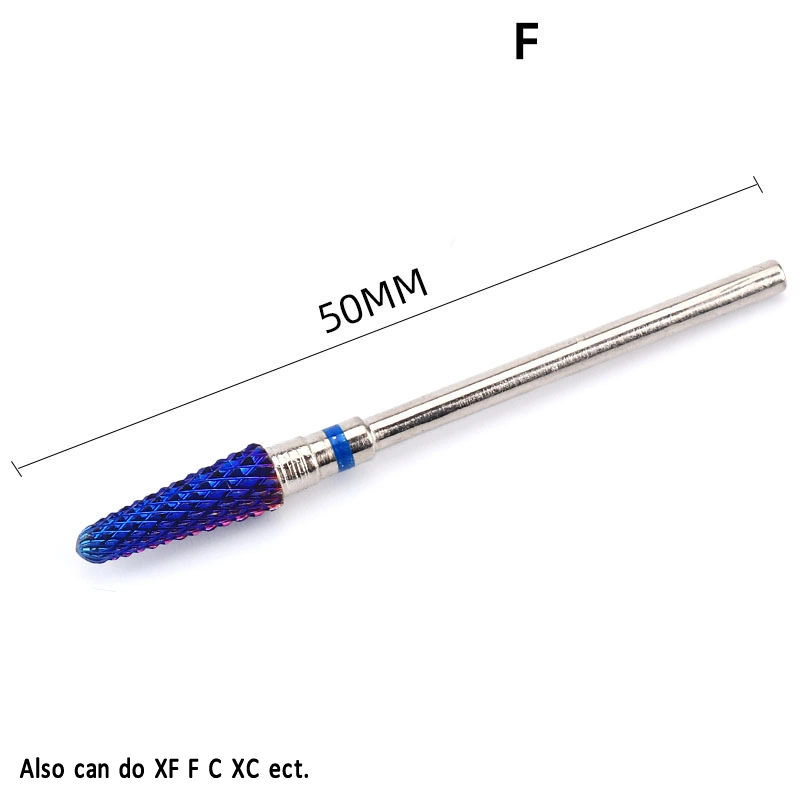 Professional Safety Blue Barrel Head Tungsten Carbide Nail Drill Bit for Electric Nail Drill Efile Machine