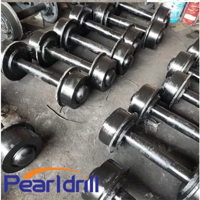 Coppia di ruote per miniera cava Pearldrill di nuovo prodotto in acciaio fuso da 300 mm Ruota per miniera per cingoli per miniere di carbone