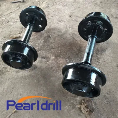 Coppia di ruote per miniera cava Pearldrill di nuovo prodotto in acciaio fuso da 300 mm Ruota per miniera per cingoli per miniere di carbone