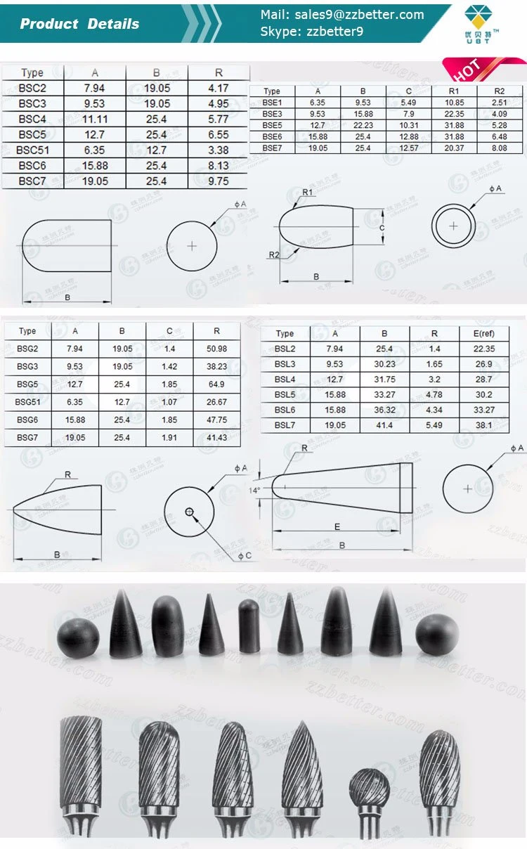 Wholesale Tungsten Carbide Burrs Blank with Hardness 90.3hra for Sale