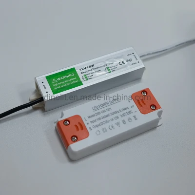 15mm Thickness Slim 10W 12W 15W 18W Driver/Transformer/Adapter/Power Supply for LED Light for Bathroom Furniture/Bath Vanity/LED Mirror and Mirror Cabinet 12V