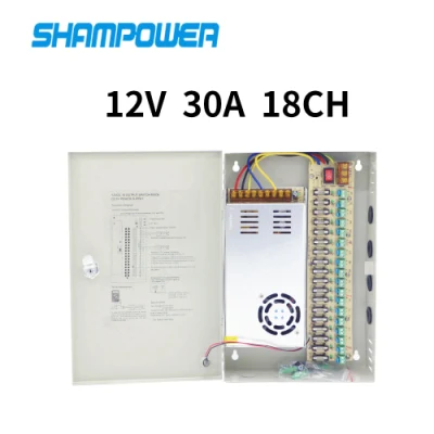 The Shampower 12V 30A 18 Fused Outputs CCTV Switching Power Supply for Security CCTV Camera