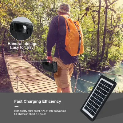 New Design Solar Power Supply Portable Charger for Wireless Speaker and Lighting System