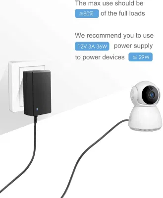 12V 3A Wall Power Supply Adapter 100~240V AC to DC 12 Volt 3 Amp 36W Converter 12 Vdc 3000mA 2.4A 2.5A 2.8A Available 5.5mm x 2.5mm 2.1mm for LED Strip Light