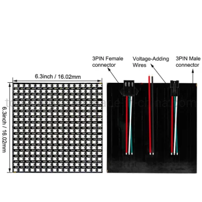 Ws2812b Panel Screen 8*8, 16*16, 8*32 Pixel 256 Pixels Digital Flexible LED Programmed Individually Addressable Full Color DC5V