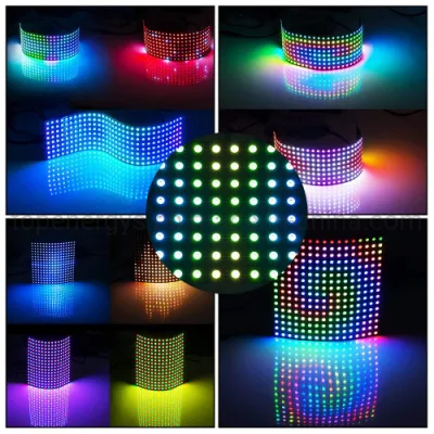 Ws2812b Panel Screen 8*8, 16*16, 8*32 Pixel 256 Pixels Digital Flexible LED Programmed Individually Addressable Full Color DC5V