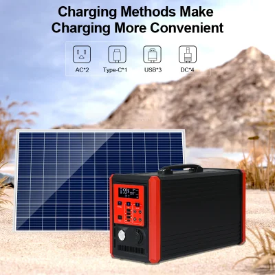Power Storage Outdoor Camping Portable Power Solar Generator 1500 Watt Continuous Power Supply